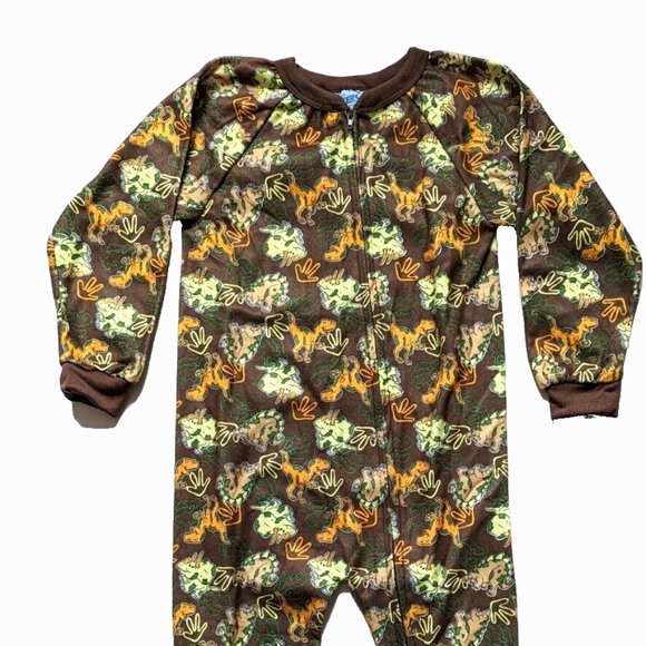 Carter's Pajama Toddler Boys DINO Sleepwear Sleeper Brown Full Zip PJ 7 … - Picture 6 of 8